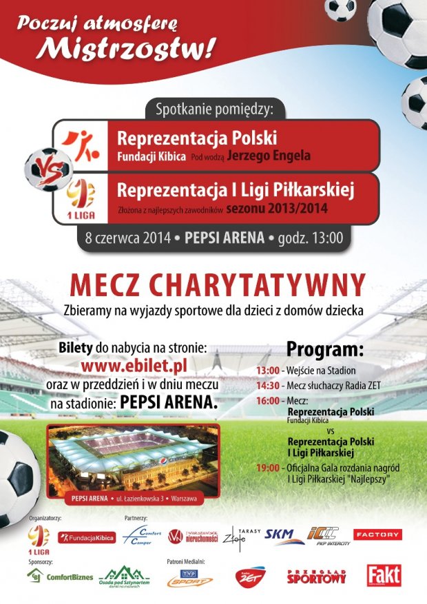 Mecz charytatywny - plakat