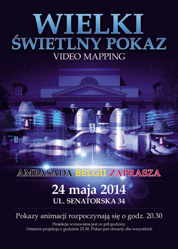 Mapping na Pałacu Mniszchów z plakatu