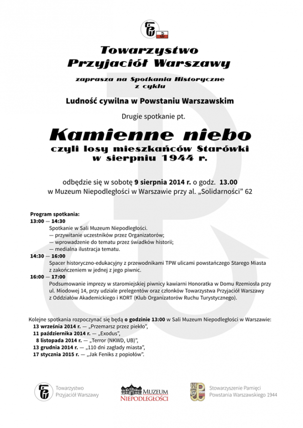 Kamienne niebo zaproszenie na Spotkanie Historyczne