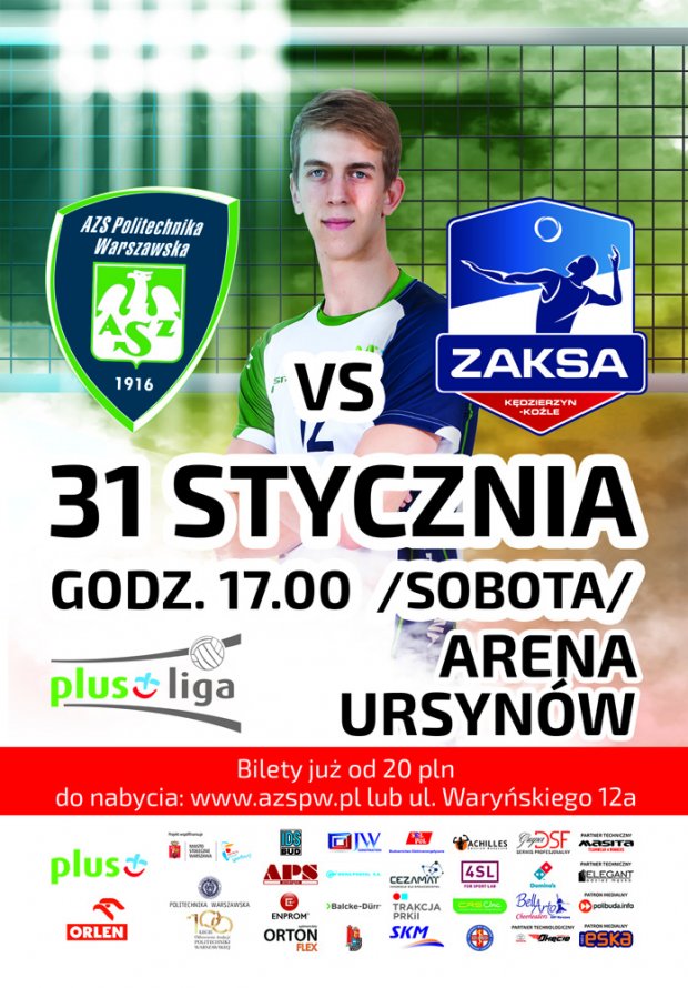 AZS PW - Zaksa - plakat