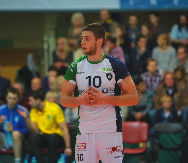 Michał Filip atakujący AZS PW
