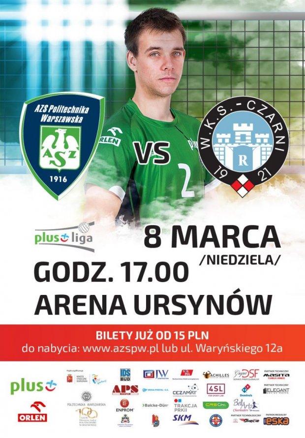 Plakat meczu AZS PW - Czarni Radom
