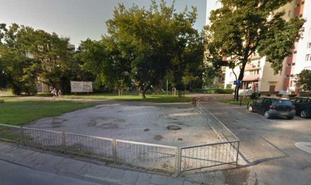 Trawnik przed renowacją - ul. Saska