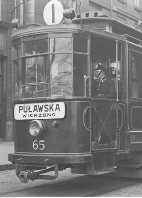 Rok 1931, tramwaj typu A linii 1 nr boczny 65