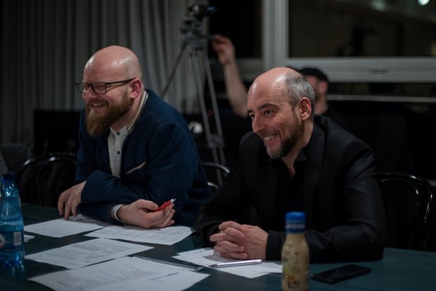 Jacek Mikołajczyk i Tomasz Steciuk w czasie castingu