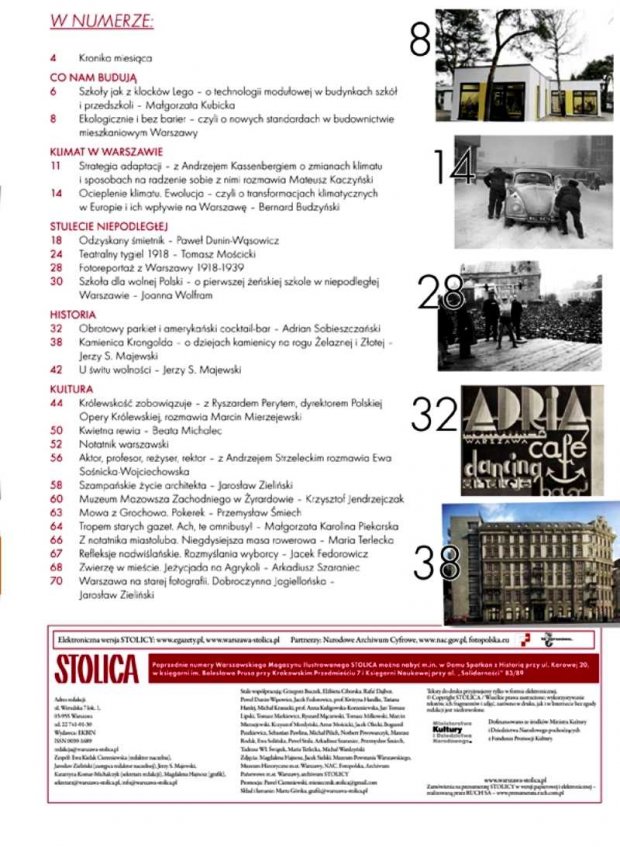 Stolica nr 10 z 2018 r., - spis treści