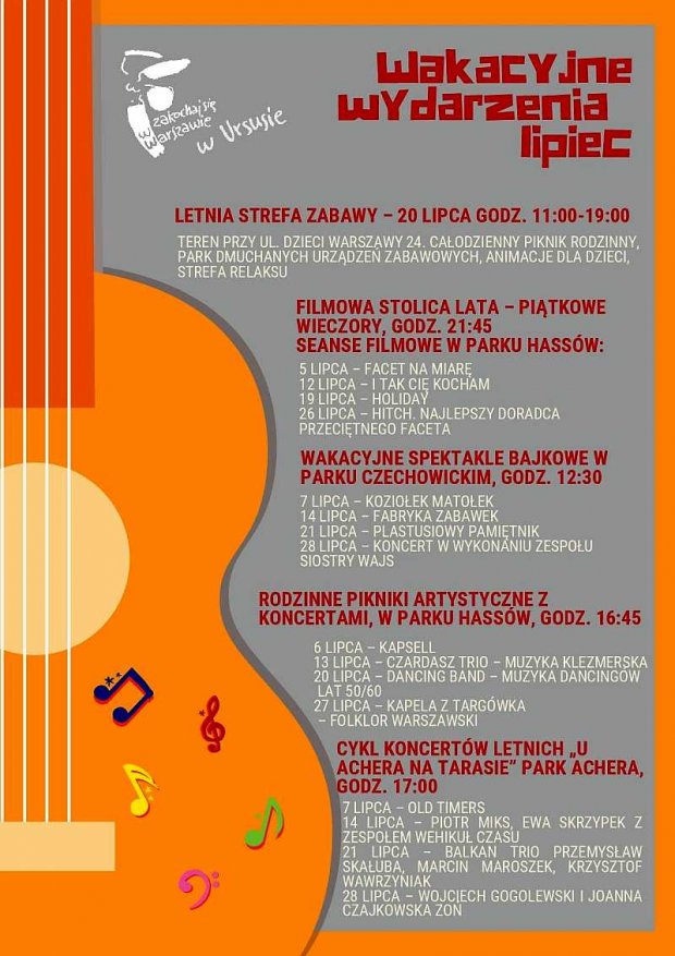 Imprezy plenerowe w Ursusie - plakat