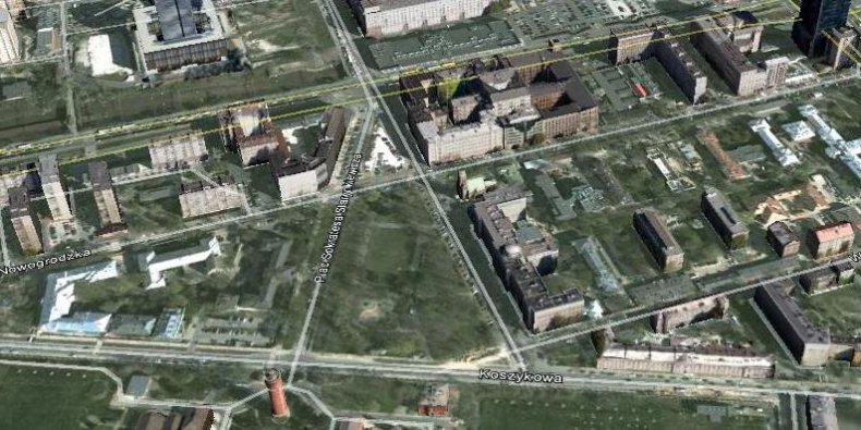 Skwer Grotowskiego z GoogleEarth