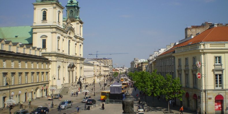 Ul. Nowy Świat. Widok z okien Pałacu Staszica
