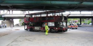 Przeciąganie autobusu do holownika