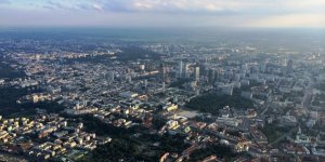 Warszawa z balonu Wojciecha Kaczmarka