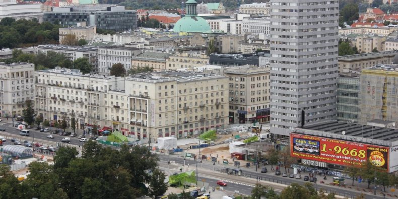 Stacja metra "Świętokrzyska", widok z XX p. PKiN