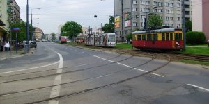 Rozjazd torowy na skrzyżowaniu ulic Targowej i 11 Listopada