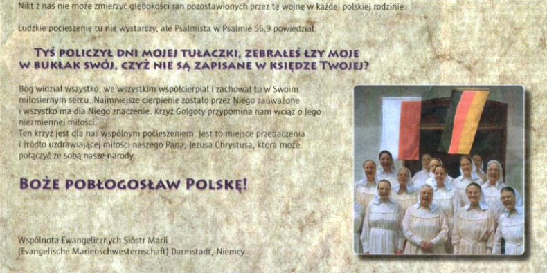 Część ogłoszenia sióstr zakonnych z Niemiec