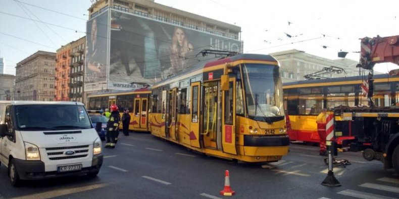 Wykolejenie tramwajów przy kinie Femina