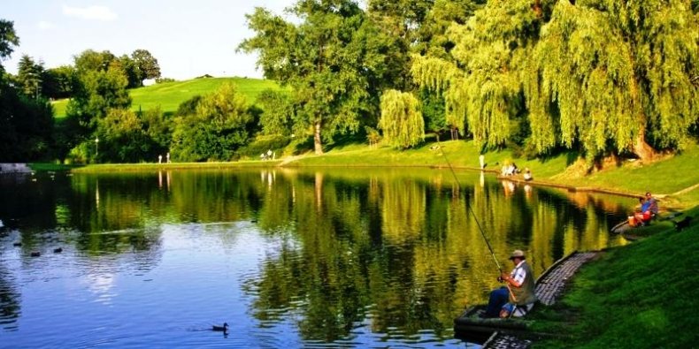 Park Moczydło – jeden z wielu terenów zielonych na Woli