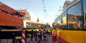 Wykolejenie tramwajów przy kinie Femina