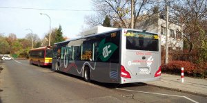 Chińskie autobusy elektryczne - tył autobusu