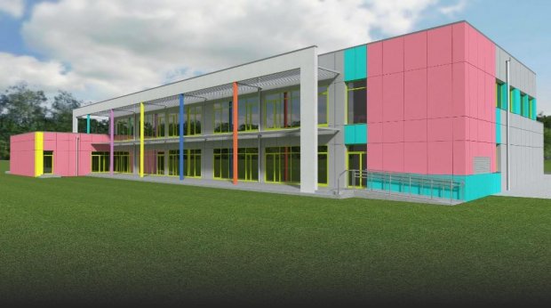 Wizualizacja nowego przedszkola przy ul. Boguszewskiej na Odolanach. W budynku znajdzie się 9 oddziałów z 225 miejscami.