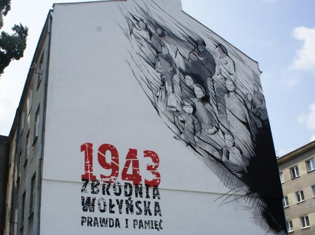 Mural upamiętniający Zbrodnię Wołyńską