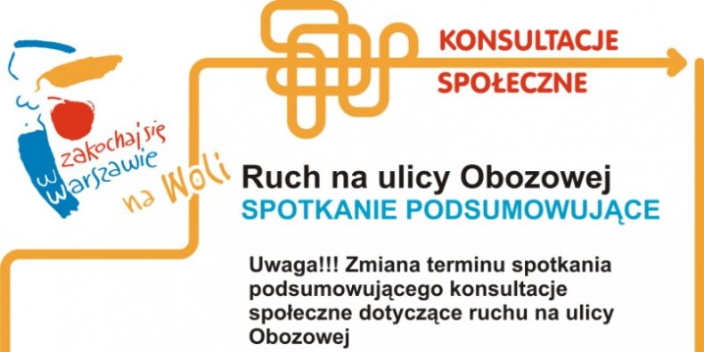 Zmiana terminu konsultacji na Woli - część plakatu informacyjnego