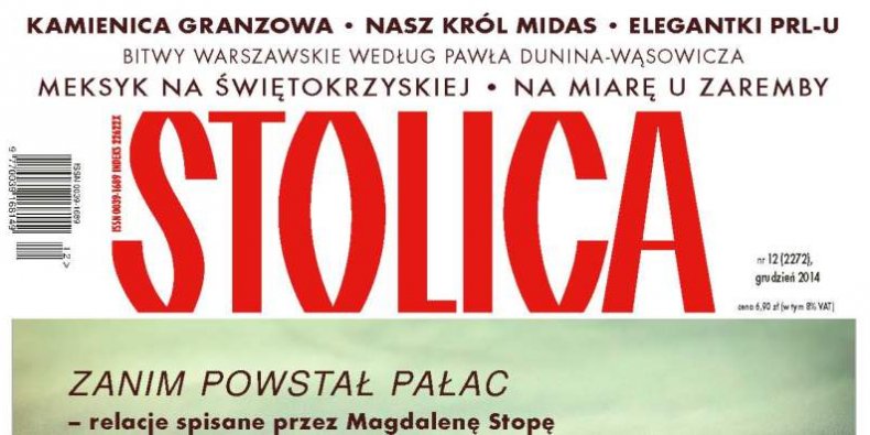 Miesięcznik Stolica - okładka grudniowa 2014 r.