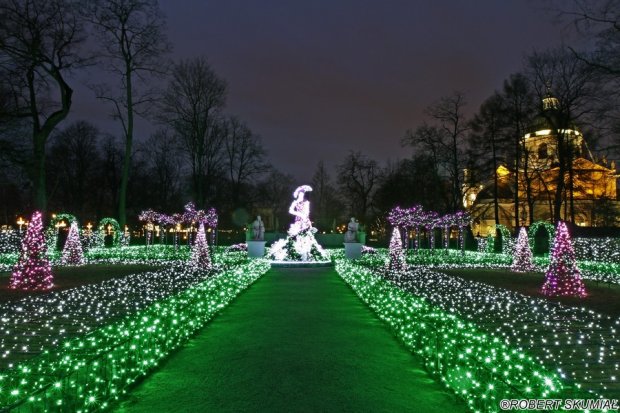 Pałac Wilanów nocą
