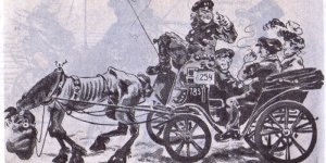 Henryk Nowodworski - Humorysta (1902 r.):Ponie derużkarz, a bez co pan ma tyle numerów? A bez to, żeby mnie było łacniej znajść...