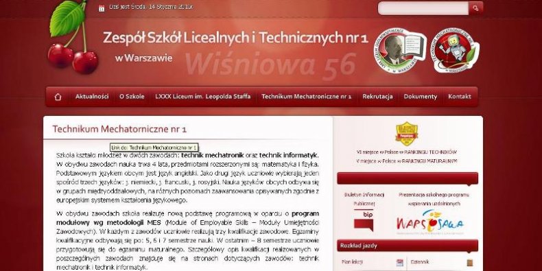 Technikum Mechatroniczne na ul. Wiśniowej