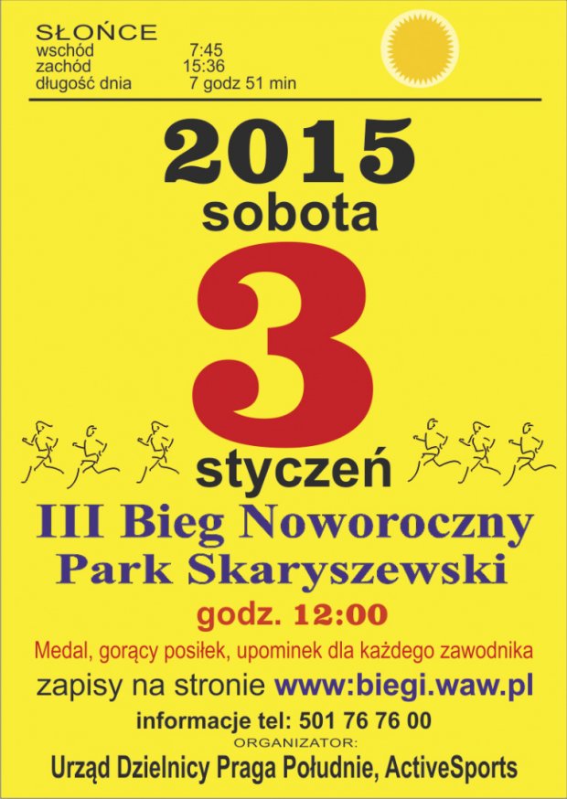 III Bieg Noworoczny - plakat