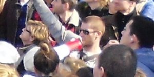 Karol Bulski (z tubą) - oprowadzał  spacer z Praską Ferajną 