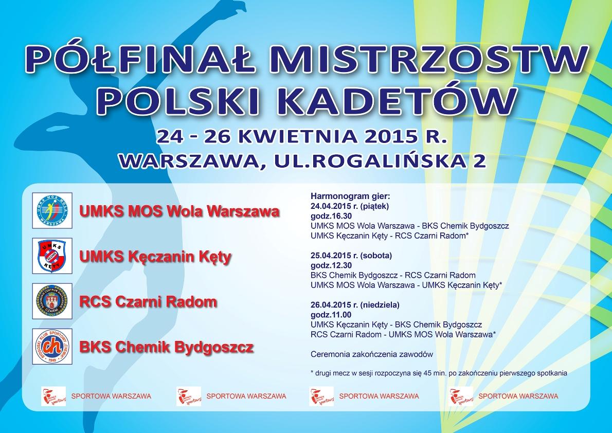 Plakat polfinalowy Kadetow