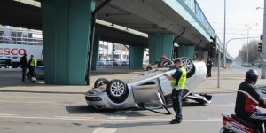 Wypadek na Wolskiej przy Trasie Toruńskiej