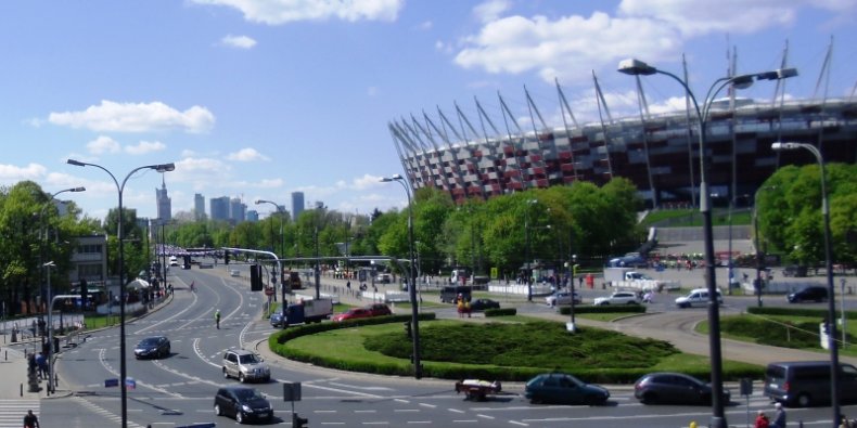 Kibice Legii na Moście Poniatowskiego