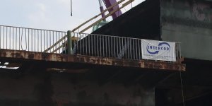 Most Ł w trakcie remontu (7.06.2015)