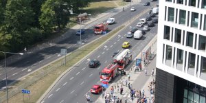 Akcja strażaków przy Supersamie