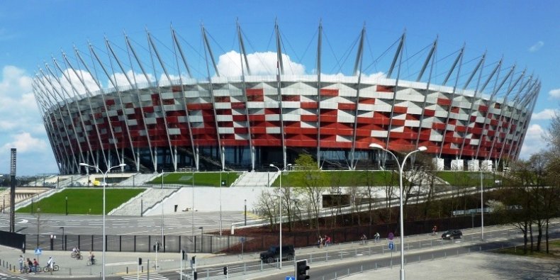 Stadion Narodowy - widok z Mostu Poniatowskiego
