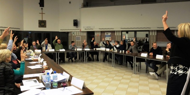 Głosowanie - zespół ds. Budżetu partycypacyjnego 2017 dzielnicy Targówek na spotkaniu 13-10-2015