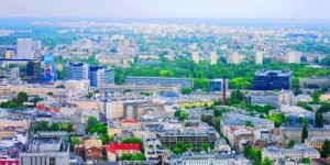 Widok na Śródmieście Południowe i Mokotów z PKiN