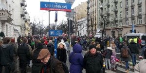 Manifestacja Obywatele dla demokracji - plac Unii w Warszawie 12 XII 2015