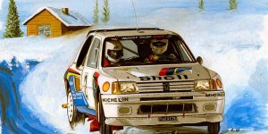 Peugeot 205 na zimowej trasie