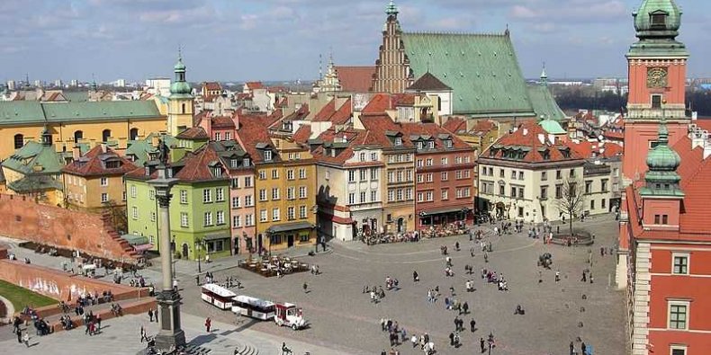 Plac Zamkowy widziany z wieży kościoła św. Anny