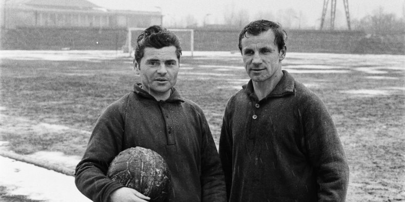 od lewej:Lucjan Brychczy,Edmund Zientara