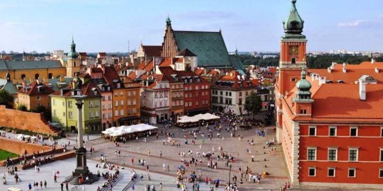 Plaz Zamkowy wiosennie