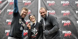 Drużyna Mud Max: od lewej: Jakub Popławski, , Natalia Bąk i i Artur Siódmiak.