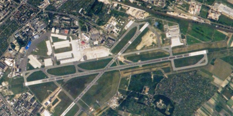 Lotnisko Chopina w Warszawie - widok z satelity