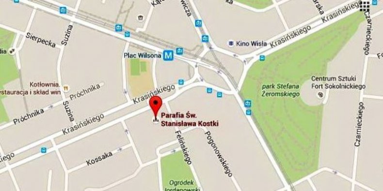 Miejsce spotkania i początku spaceru z Bilskim