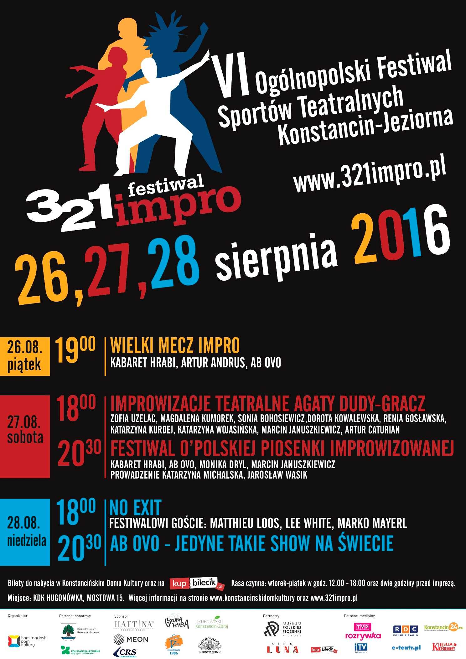 Główny plakat programowy Festiwalu 321 Impro