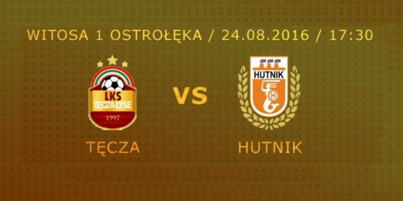 Bannerek zapowiadający mecz Hutnika z Tęczą