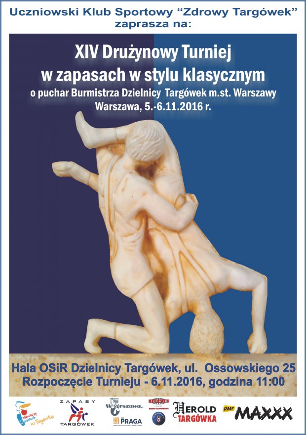 Plakat XIV Drużynowego Turnieju Zapaśniczego - autor Jacek Sidorowicz